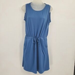 ♧ Jack and Missy Blue Napa Drawstring Dress Sleeveless Round Neck Size Small